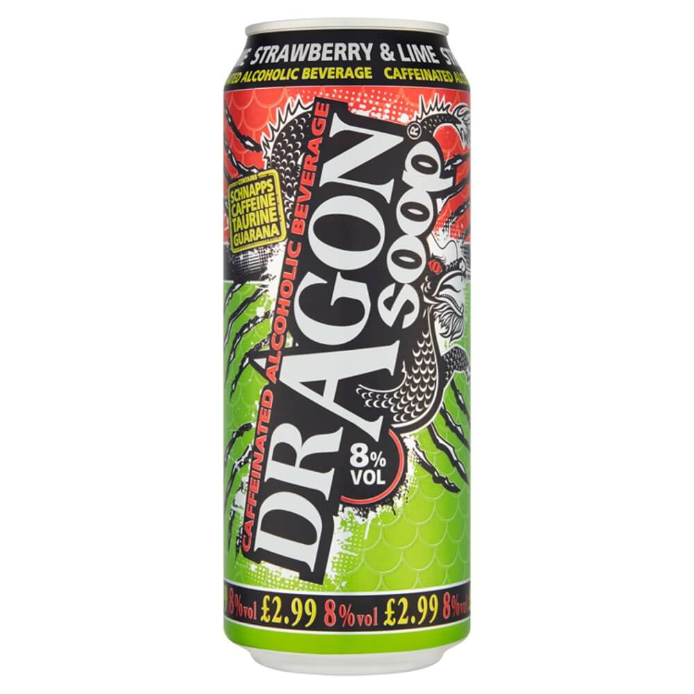 Dragon Soop Strawberry & Lime Caffeinated Alcoholic Beverage 500ml Can