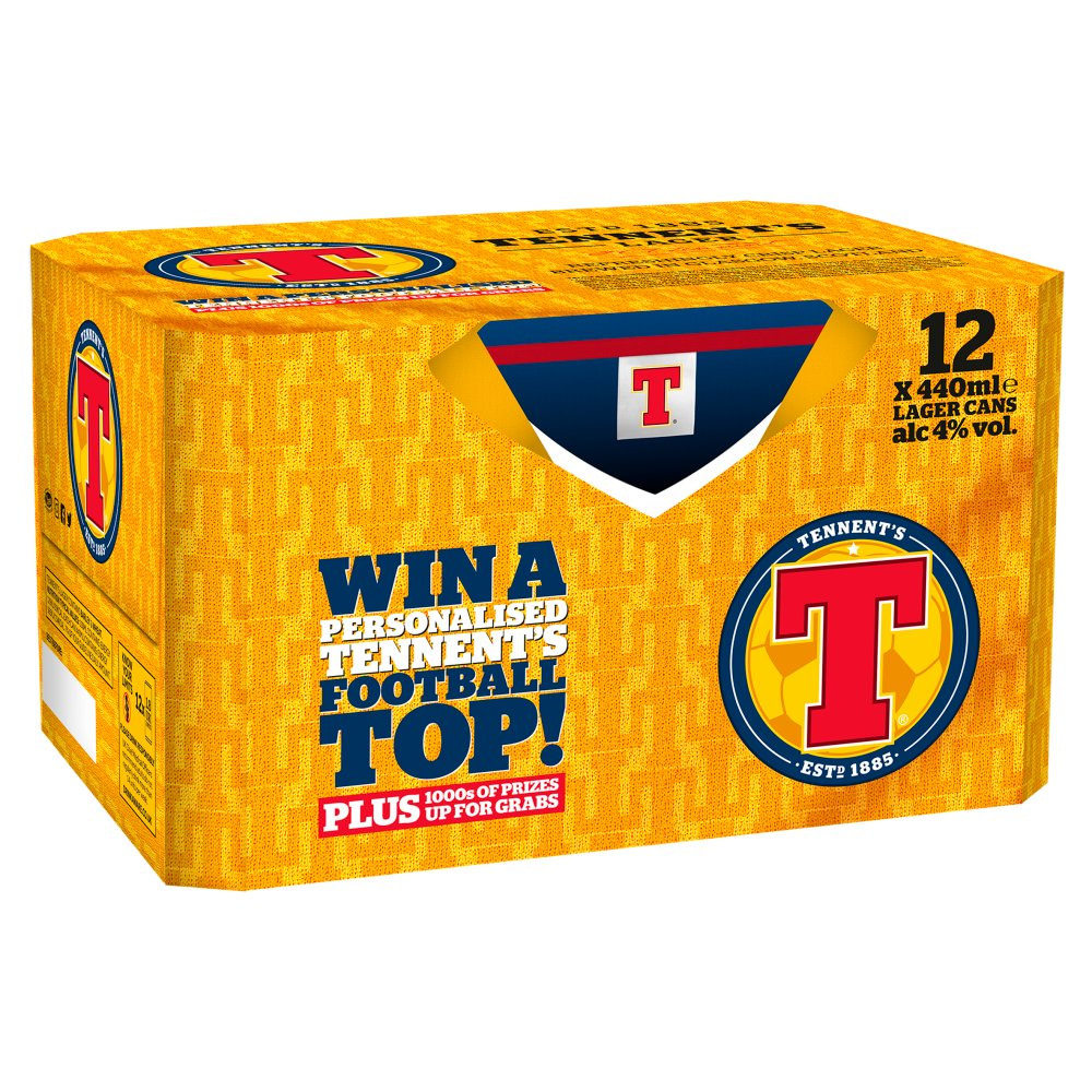 Tennents Lager 440ml Can 12 Pack AFT DrinksCash & Carry